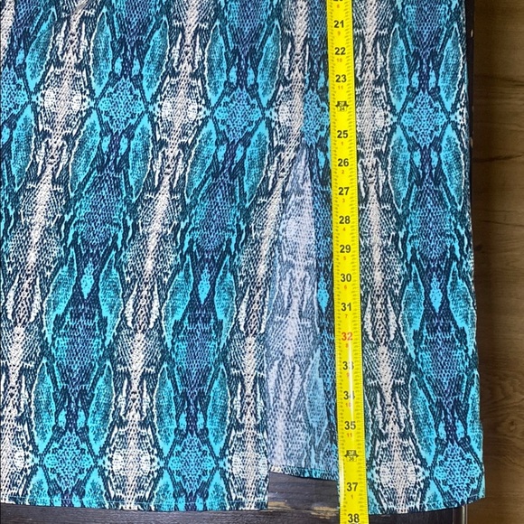 Blue and Black Midi Slip Dress with Spaghetti Straps - Picture 7 of 7